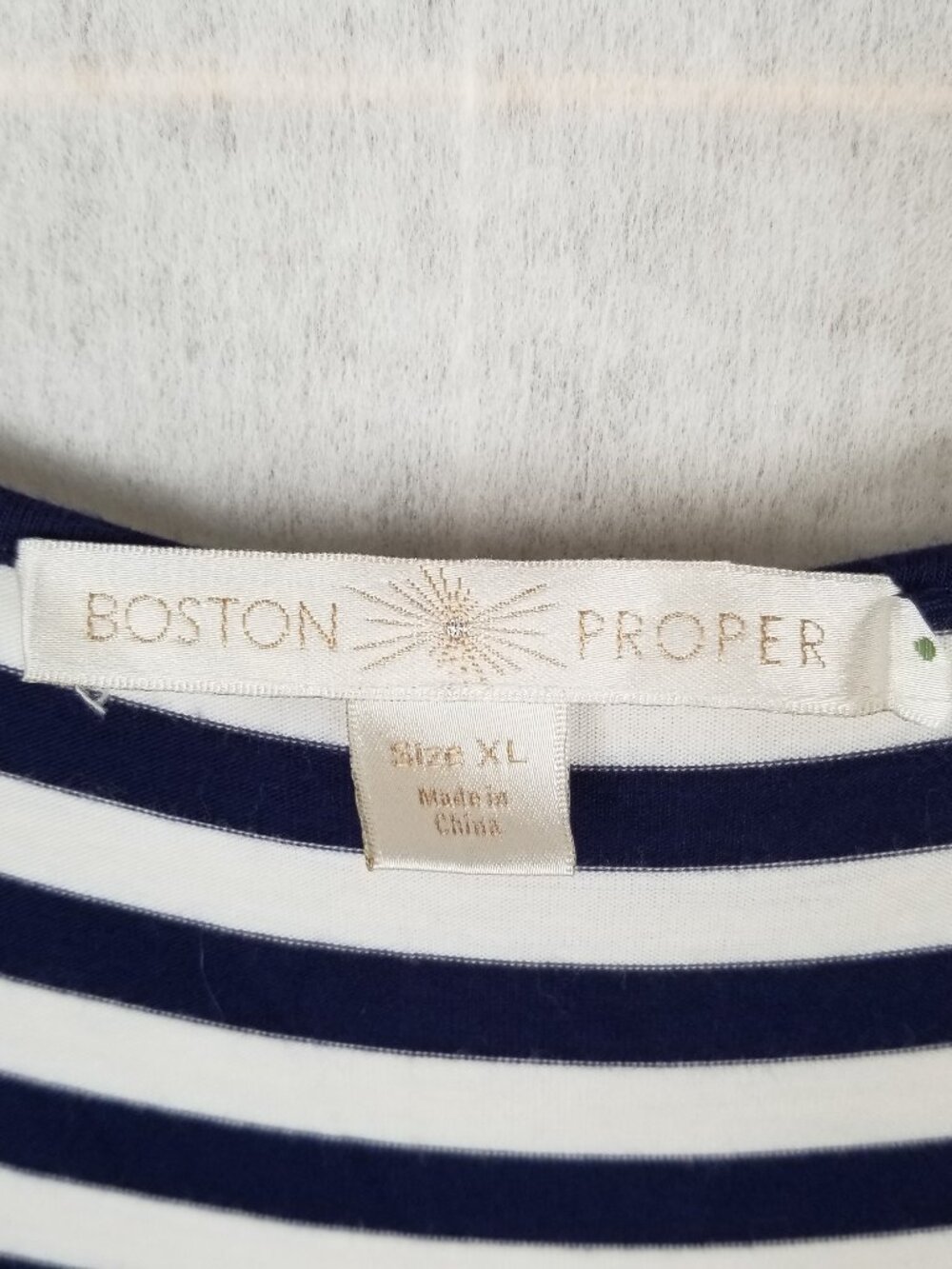 Boston Proper Navy & White Knot-Front Midi Dress - Picture 3 of 8
